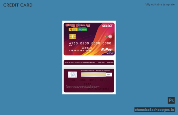 Beispielvorschau der RuPay-Kreditkarte der India Union Bank